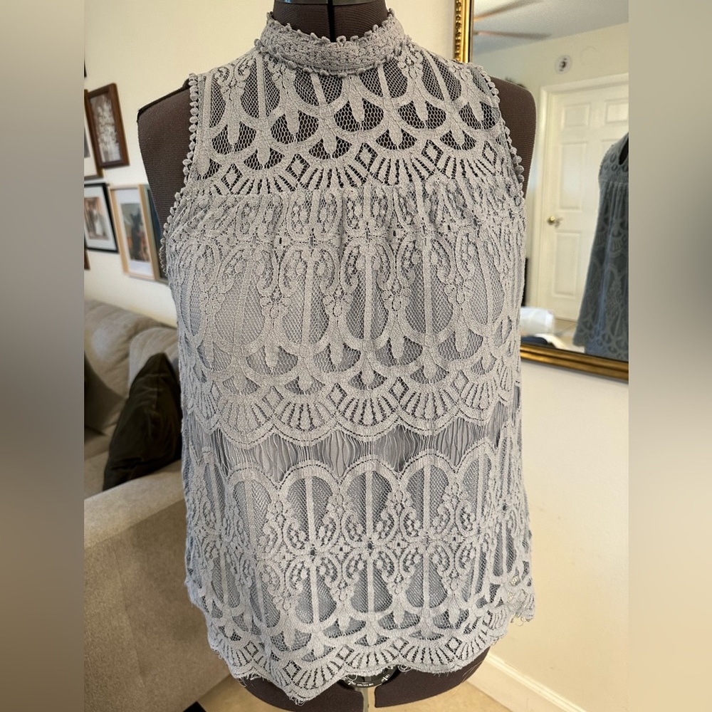 High Neck Lace Top